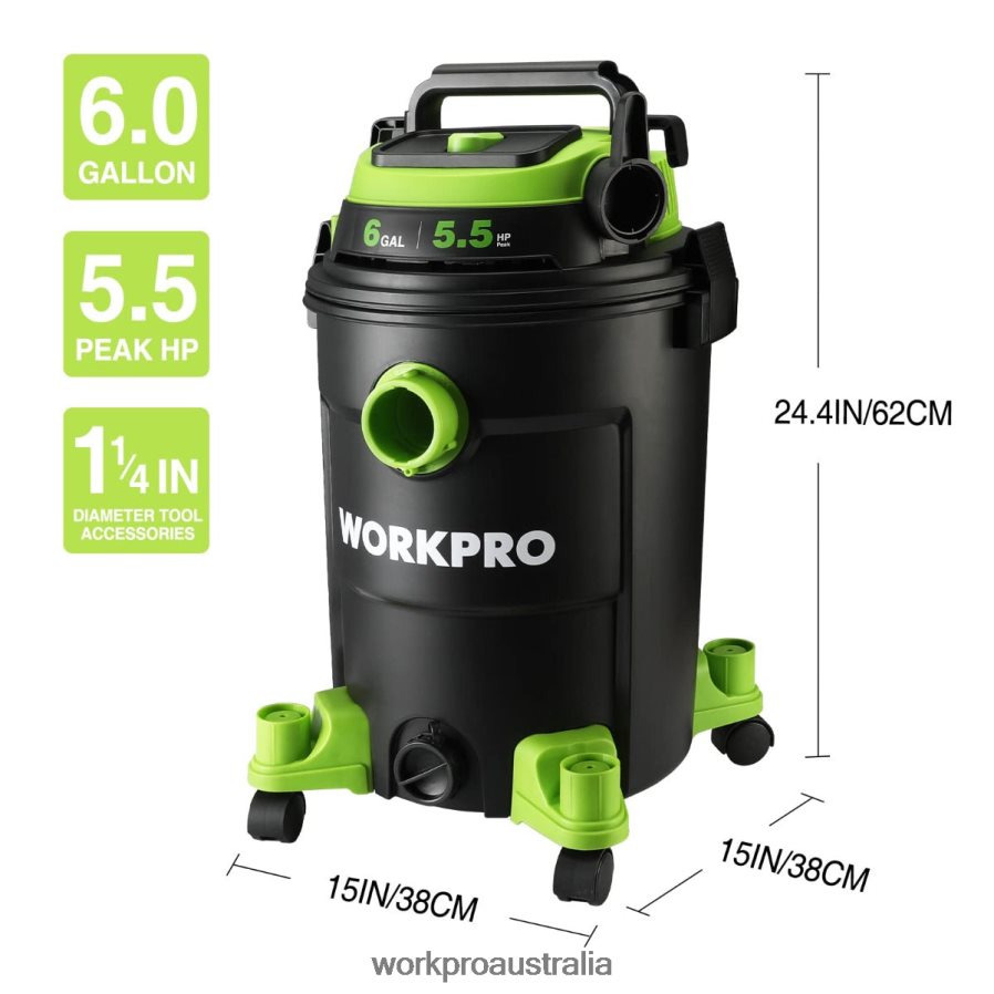WORKPRO 6 Gallon Shop Vacuum 55 Peak Horsepower Shop Vac Cleaner with HEPA Filter Hose and Accessories D4R0VT215 Tool Helpful