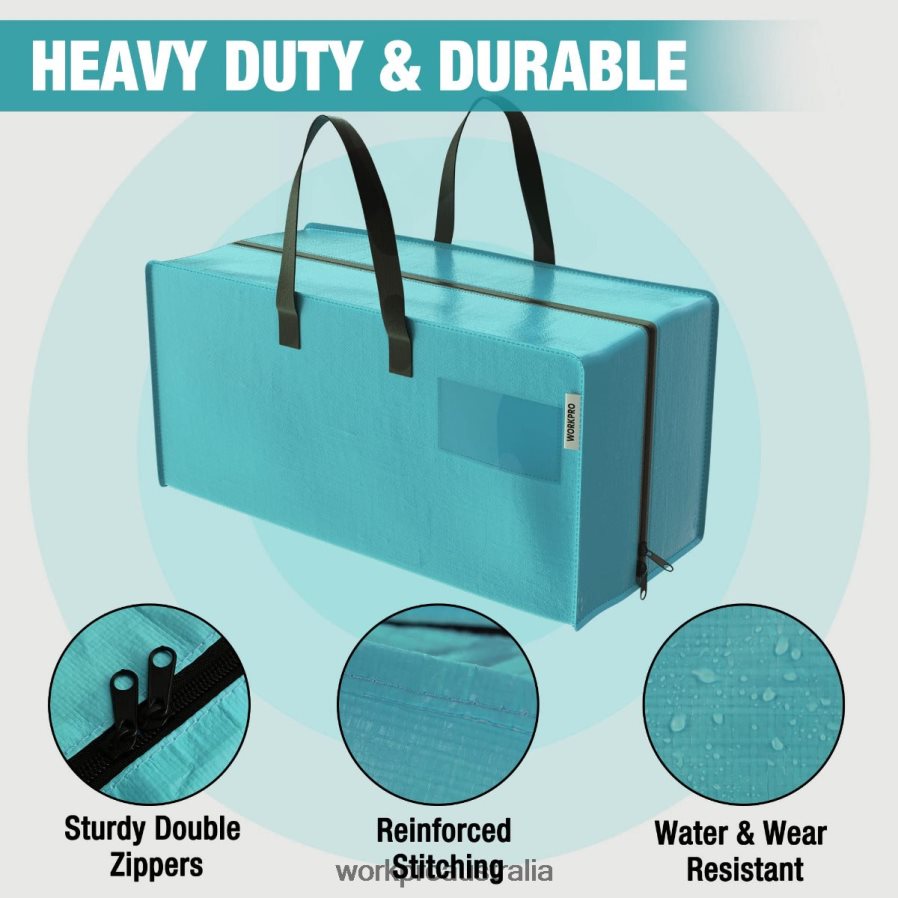 WORKPRO 6 Pack Extra Large Heavy-Duty Storage Moving Tote Bags with Zippers  Carrying Handles Backpack Straps D4R0VT142 Storage Pink/Blue