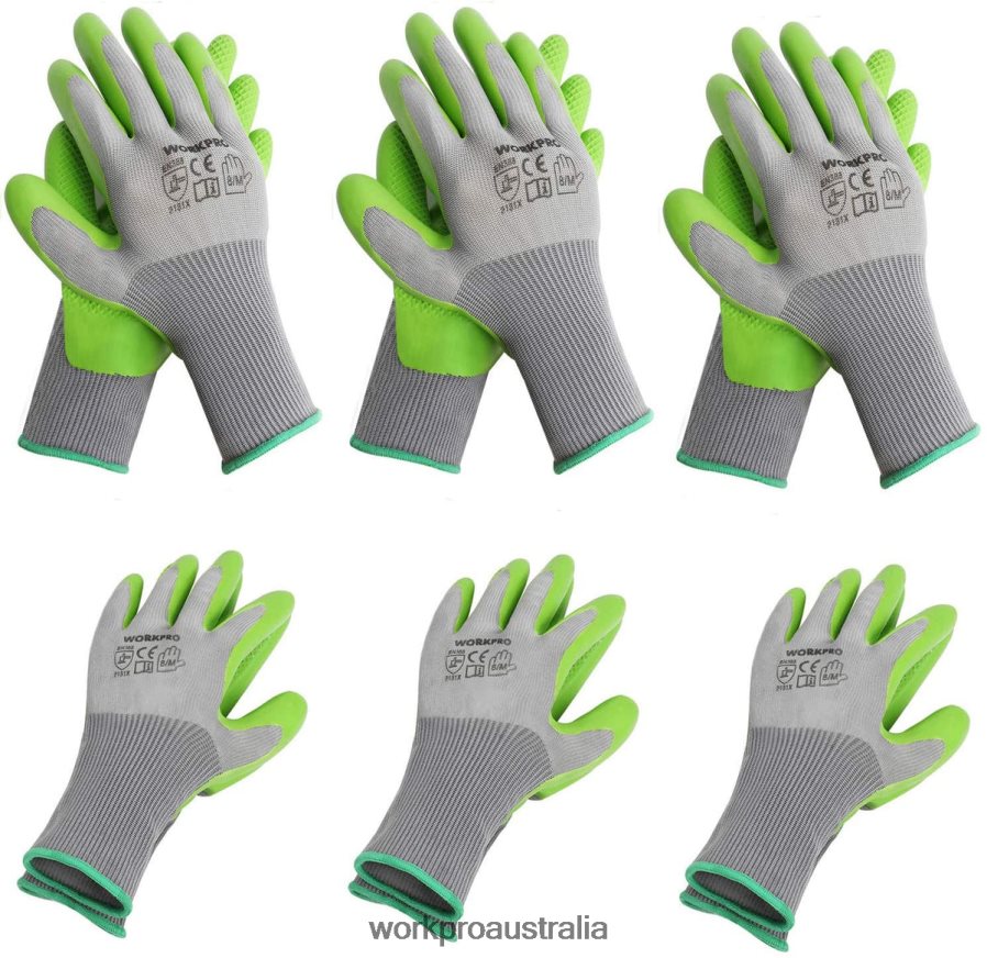 WORKPRO 6 Pairs Garden Work Gloves with Eco Latex Palm Coated D4R0VT275 Tool Helpful