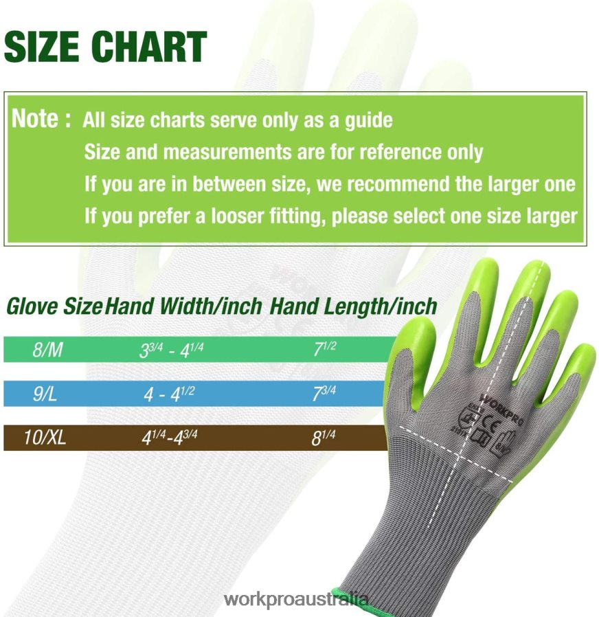 WORKPRO 6 Pairs Garden Work Gloves with Eco Latex Palm Coated D4R0VT275 Tool Helpful