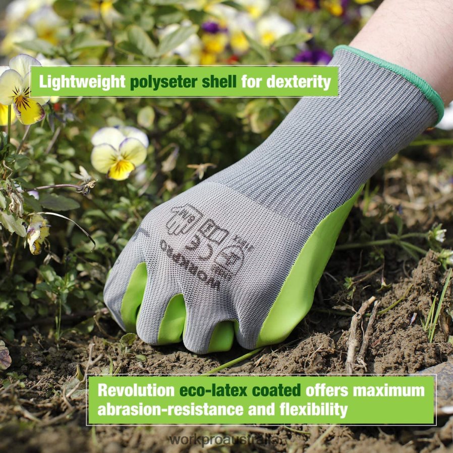 WORKPRO 6 Pairs Garden Work Gloves with Eco Latex Palm Coated D4R0VT275 Tool Helpful
