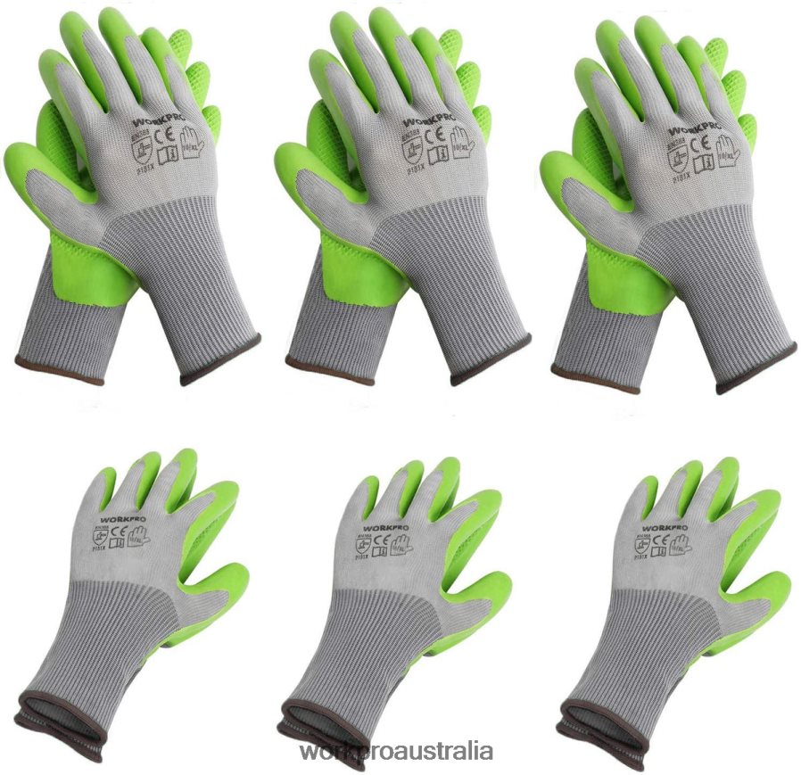 WORKPRO 6 Pairs Garden Work Gloves with Eco Latex Palm Coated D4R0VT275 Tool Helpful