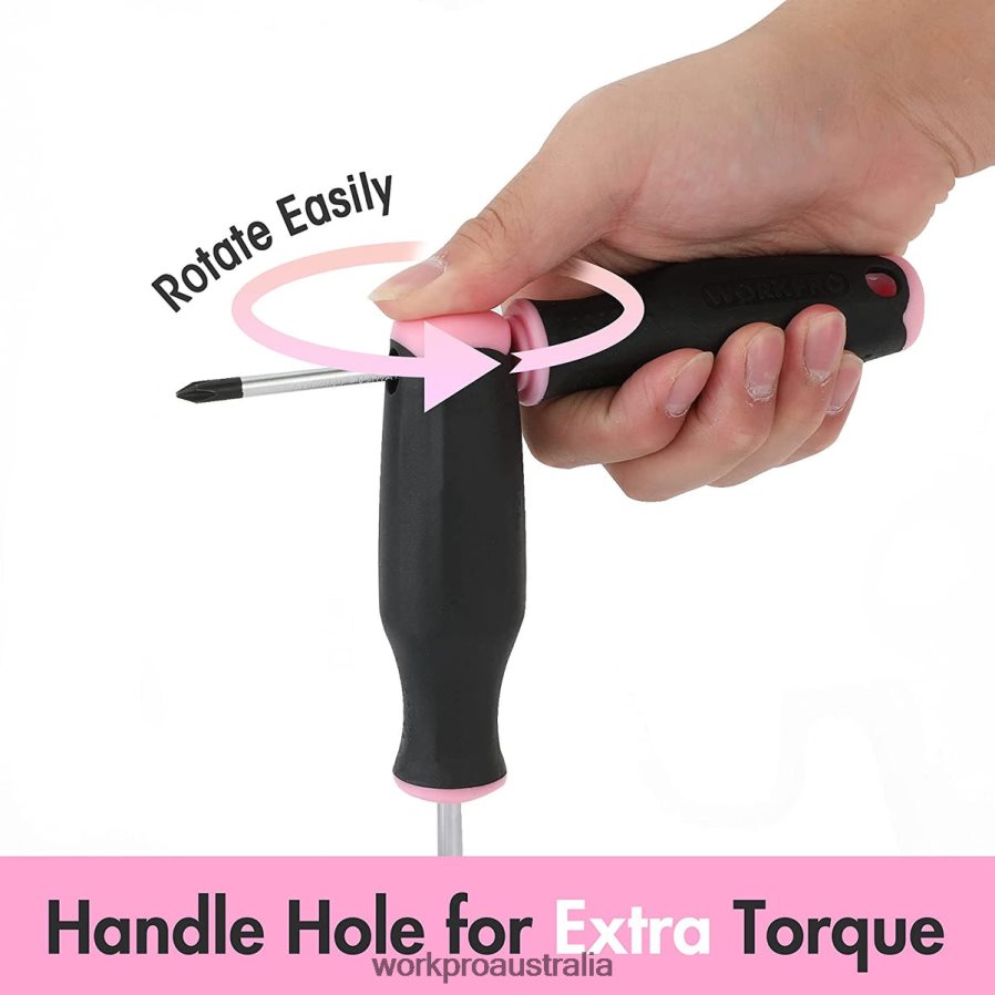 WORKPRO 6 Pcs Magnetic Screwdrivers Set D4R0VT244 Tool Pink