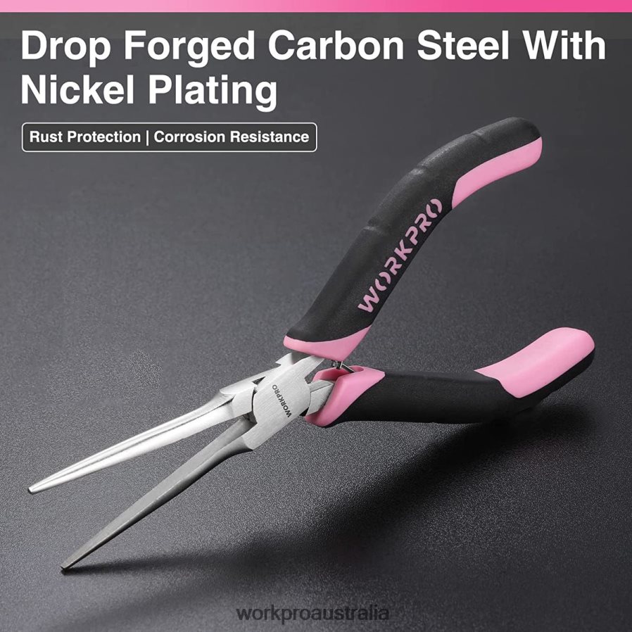 WORKPRO 6 Pcs Mini Pliers Set with Pouch D4R0VT65 Tool Pink
