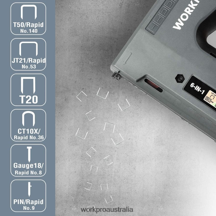 WORKPRO 6 in 1 36V Rechargeable Cordless Staple Gun D4R0VT166 Tool Useful