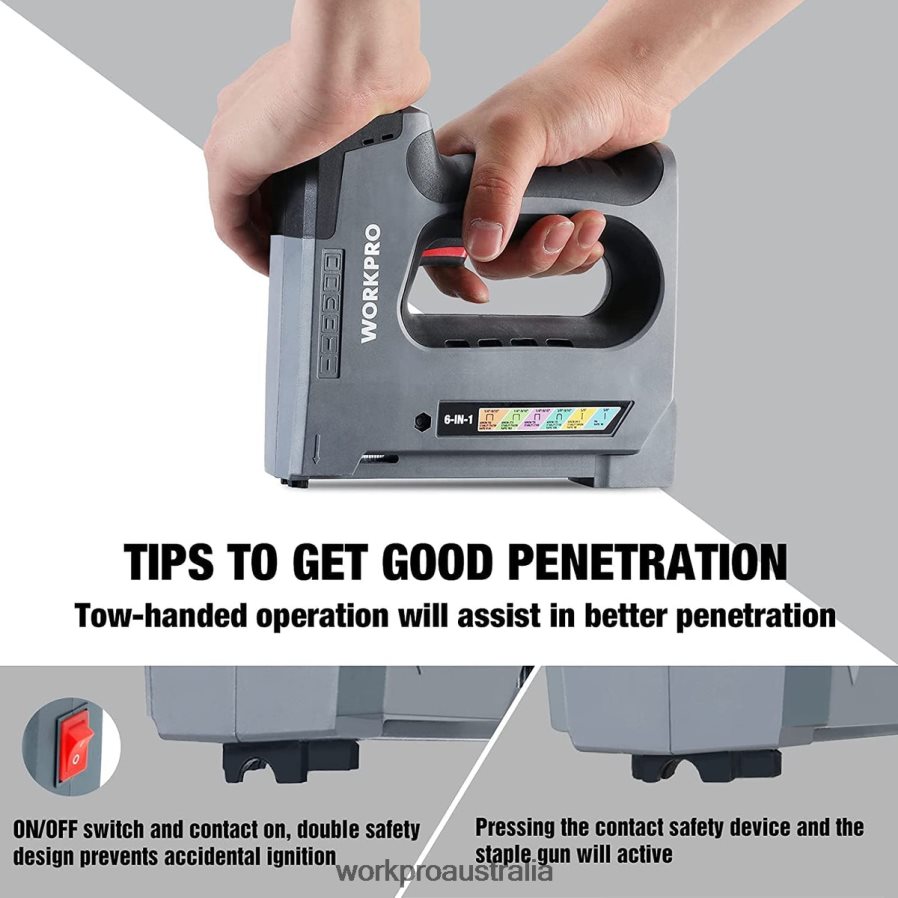 WORKPRO 6 in 1 36V Rechargeable Cordless Staple Gun D4R0VT166 Tool Useful