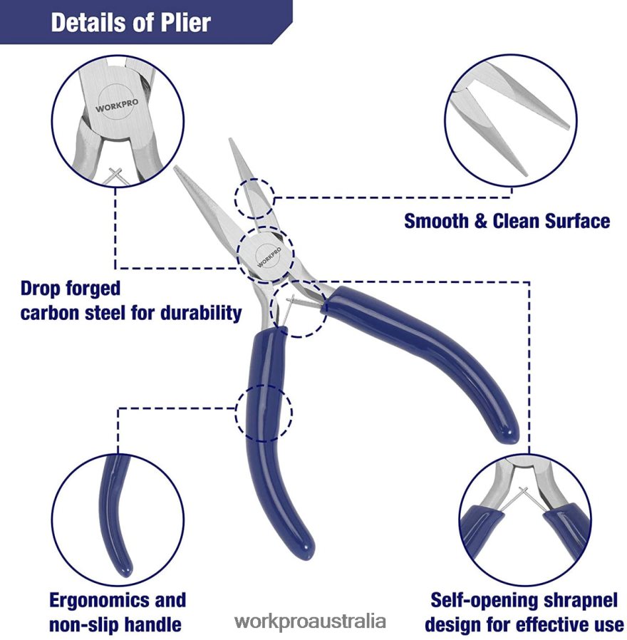 WORKPRO 7 Pcs Jewelry Pliers Set for Jewelry Making Tools with Easy Carrying Pouch D4R0VT77 Tool Useful