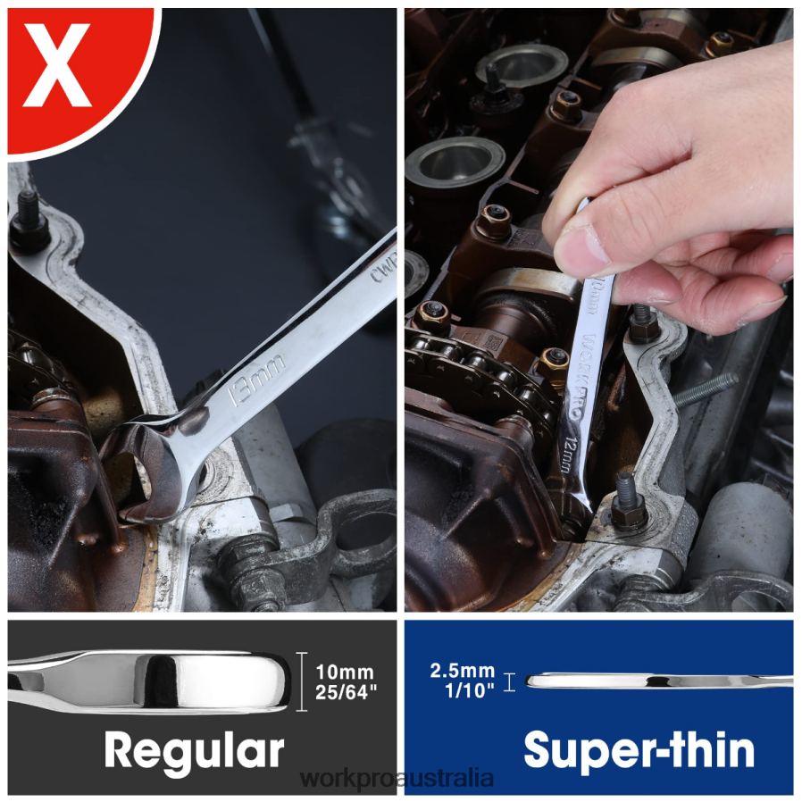 WORKPRO 7 Pcs Metric Super-Thin Wrench Set with Roll-up Organizer Pouch D4R0VT96 Tool Helpful