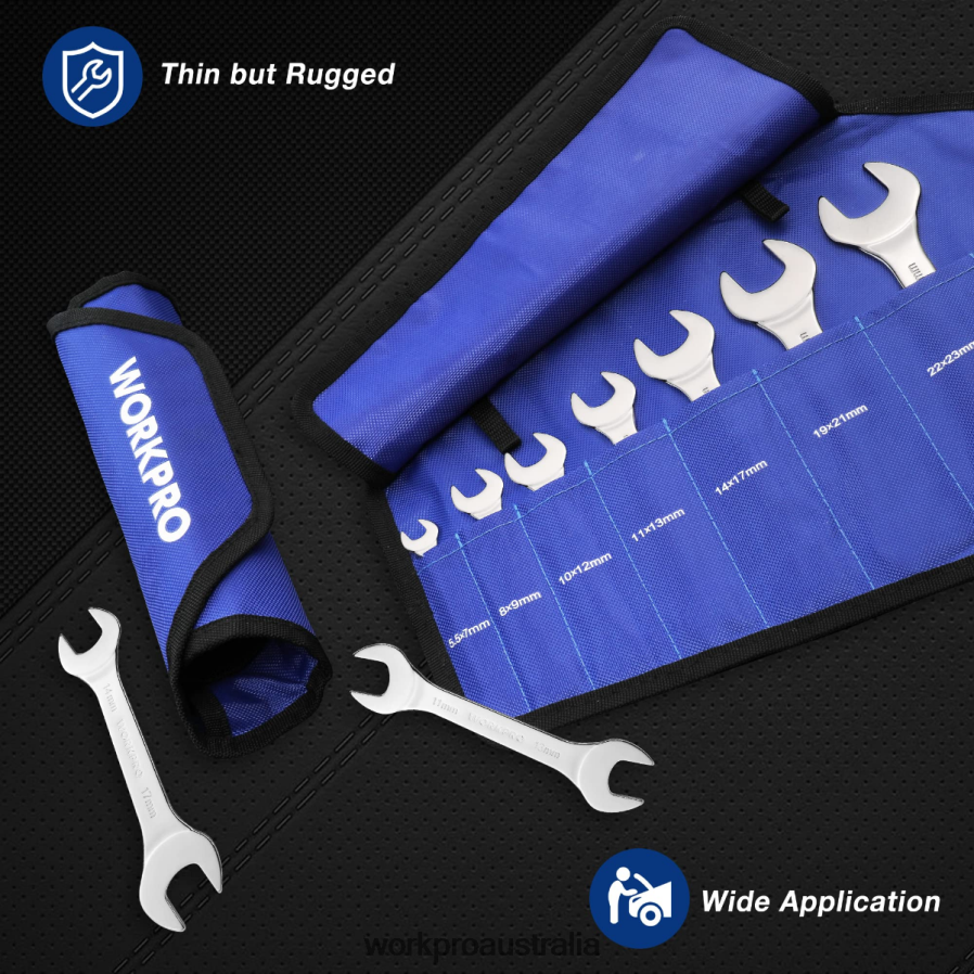 WORKPRO 7 Pcs Metric Super-Thin Wrench Set with Roll-up Organizer Pouch D4R0VT96 Tool Helpful