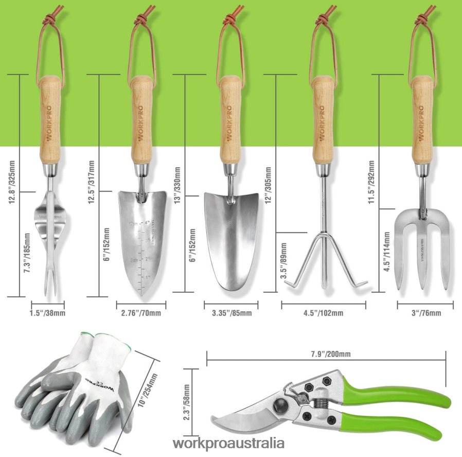 WORKPRO 7 Pcs Stainless Steel Heavy Duty Garden Tools Set D4R0VT274 Tool Morden