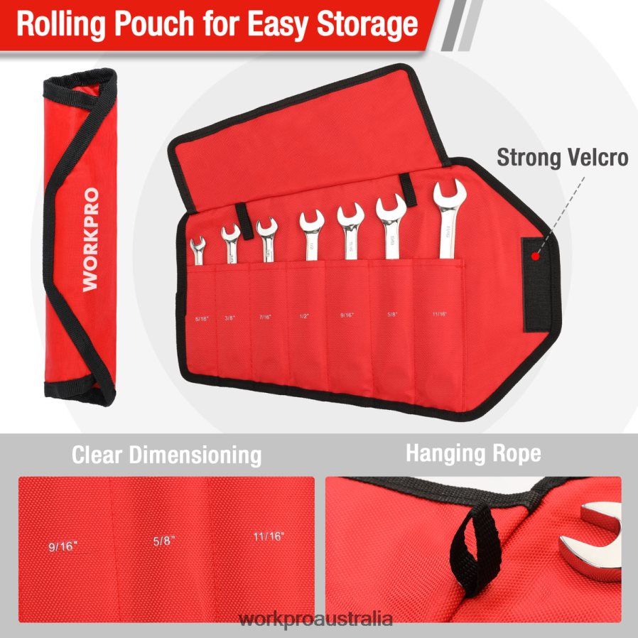 WORKPRO 7-Piece Ratcheting Combination Wrench Set D4R0VT85 Tool Useful