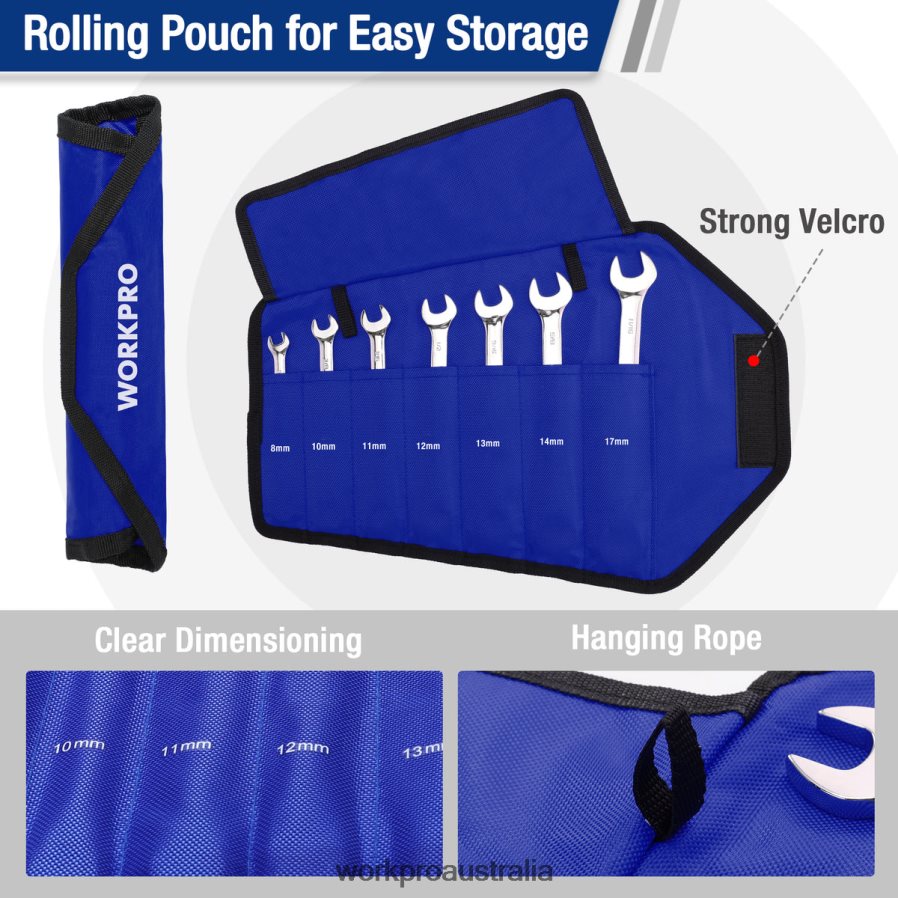 WORKPRO 7-Piece Ratcheting Combination Wrench Set D4R0VT85 Tool Useful