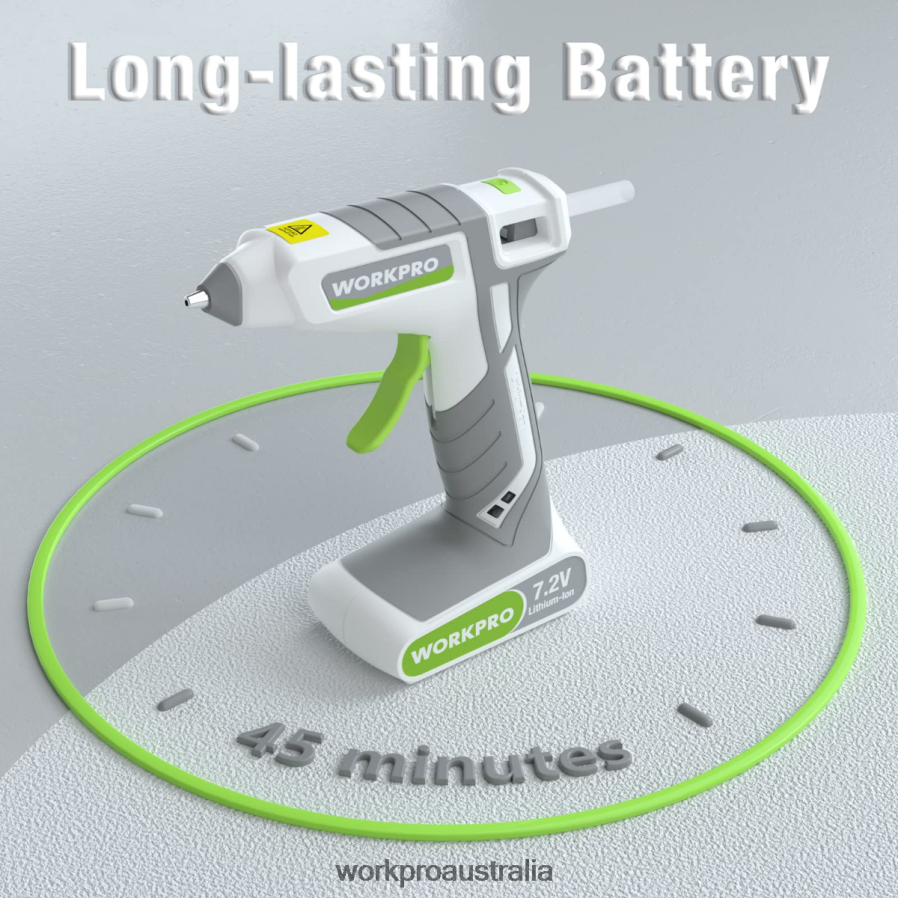 WORKPRO 72V Cordless Hot Melt Glue Gun Kit D4R0VT164 Tool Pink/White