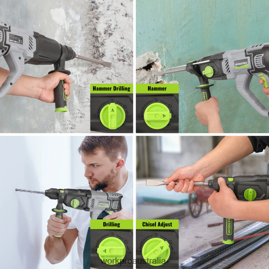 WORKPRO 75AMP 1-1/4 Inch Premium SDS-Plus Rotary Hammer Drill Lightweight Corded Version D4R0VT178 Tool Useful