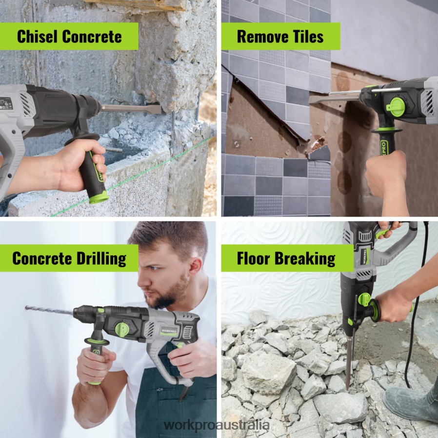 WORKPRO 75AMP 1-1/4 Inch Premium SDS-Plus Rotary Hammer Drill Lightweight Corded Version D4R0VT178 Tool Useful