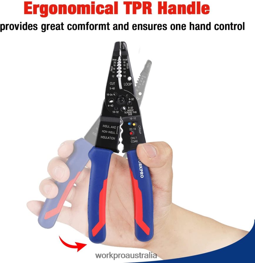 WORKPRO 8-Inch Wire Stripper Multi-Tool Wire Cutter for Stripping Cutting and Crimping D4R0VT158 Tool Useful