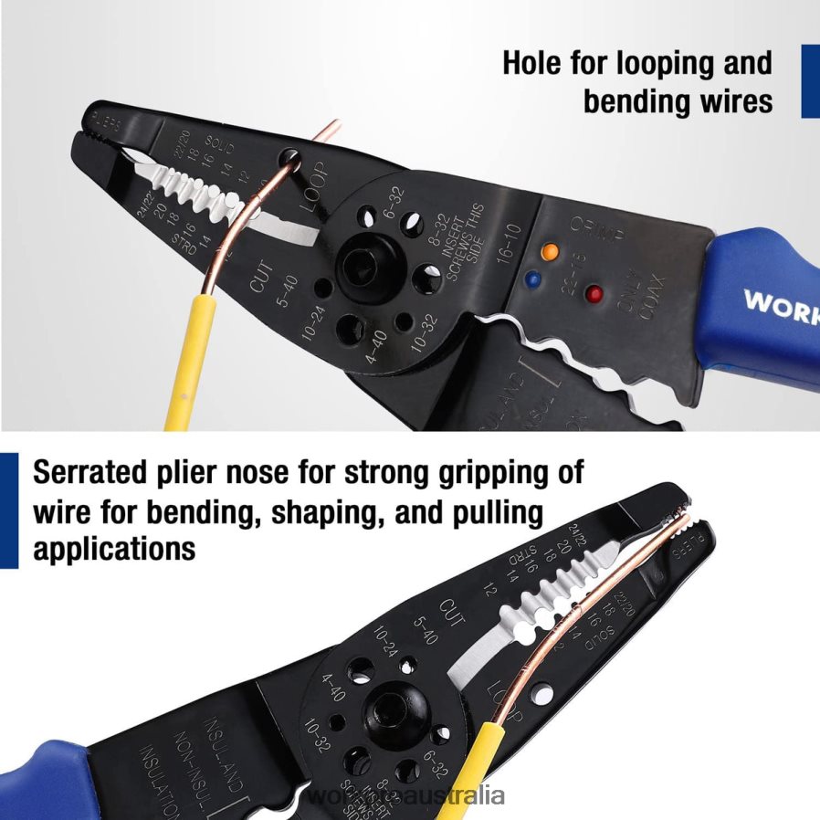 WORKPRO 8-Inch Wire Stripper Multi-Tool Wire Cutter for Stripping Cutting and Crimping D4R0VT158 Tool Useful