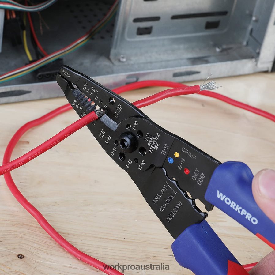 WORKPRO 8-Inch Wire Stripper Multi-Tool Wire Cutter for Stripping Cutting and Crimping D4R0VT158 Tool Useful