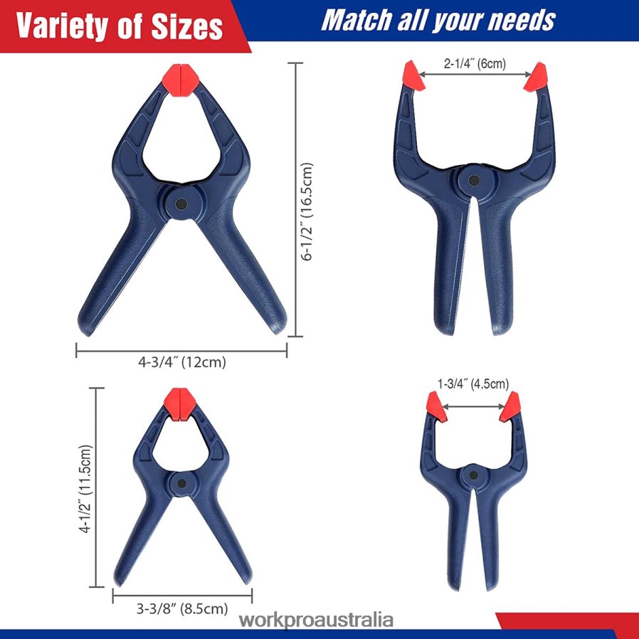 WORKPRO 8 Pcs Clamp Set for Woodworking D4R0VT114 Tool Morden