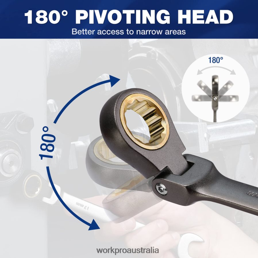 WORKPRO 8 Pcs Flex-Head Ratcheting Combination Wrench Set with Organizer Bag D4R0VT86 Tool Useful