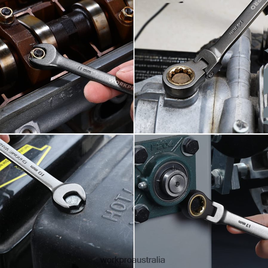 WORKPRO 8 Pcs Flex-Head Ratcheting Combination Wrench Set with Organizer Bag D4R0VT86 Tool Useful