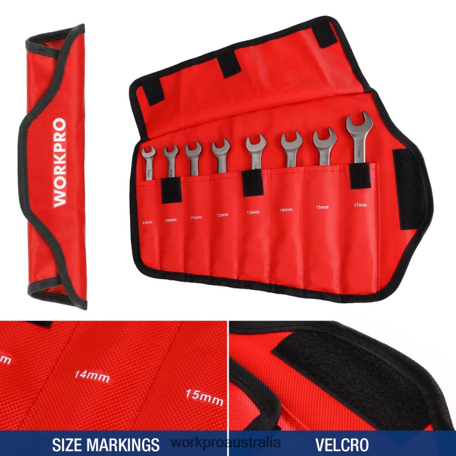 WORKPRO 8 Pcs Flex-Head Ratcheting Combination Wrench Set with Organizer Bag D4R0VT86 Tool Useful