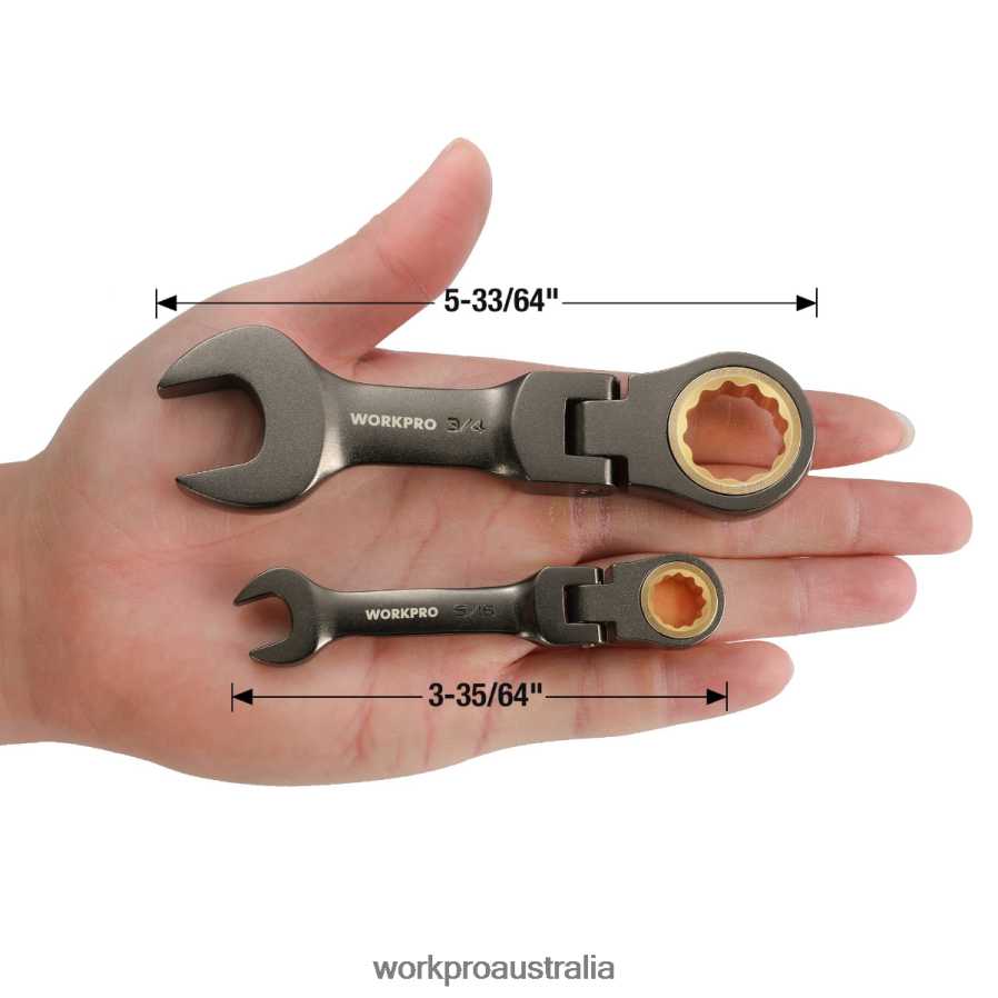 WORKPRO 8 Pcs Flex-Head Stubby Ratcheting Combination Wrench Set D4R0VT82 Tool New
