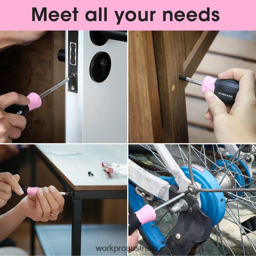 WORKPRO 8 Pcs Magnetic Screwdrivers Set with Organizer Rack D4R0VT247 Tool Useful