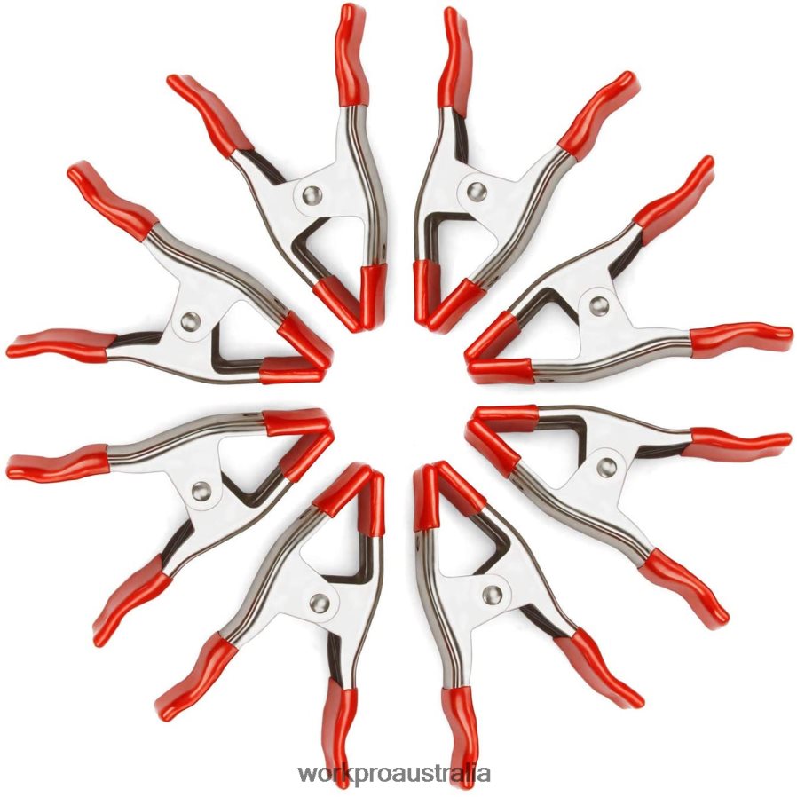 WORKPRO 8 Pcs Metal Spring Clamps Nickel-plated Steel Heavy Duty Clamp Set 6-5/16 Inch for Woodworking Gripping Camping Photo Studios D4R0VT122 Tool New