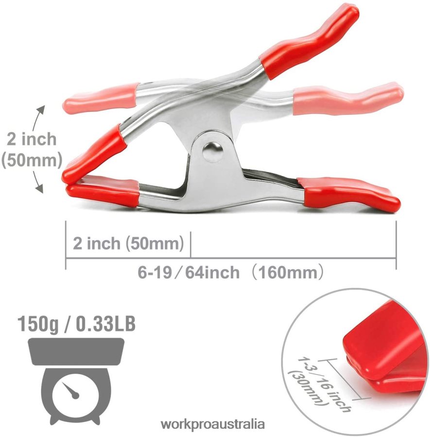 WORKPRO 8 Pcs Metal Spring Clamps Nickel-plated Steel Heavy Duty Clamp Set 6-5/16 Inch for Woodworking Gripping Camping Photo Studios D4R0VT122 Tool New