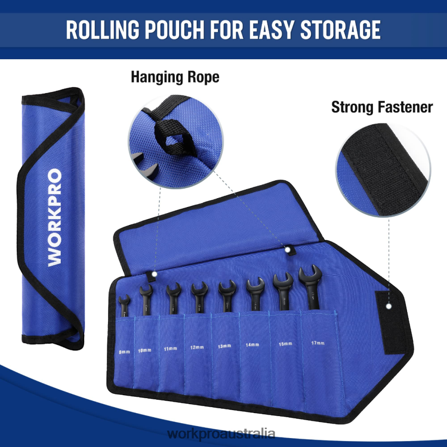 WORKPRO 8 Pcs Ratcheting Combination Flex-Head Anti-Slip Wrench Set D4R0VT80 Tool Morden