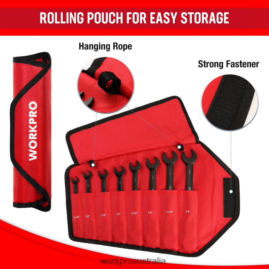 WORKPRO 8 Pcs Ratcheting Combination Flex-Head Anti-Slip Wrench Set D4R0VT80 Tool Morden