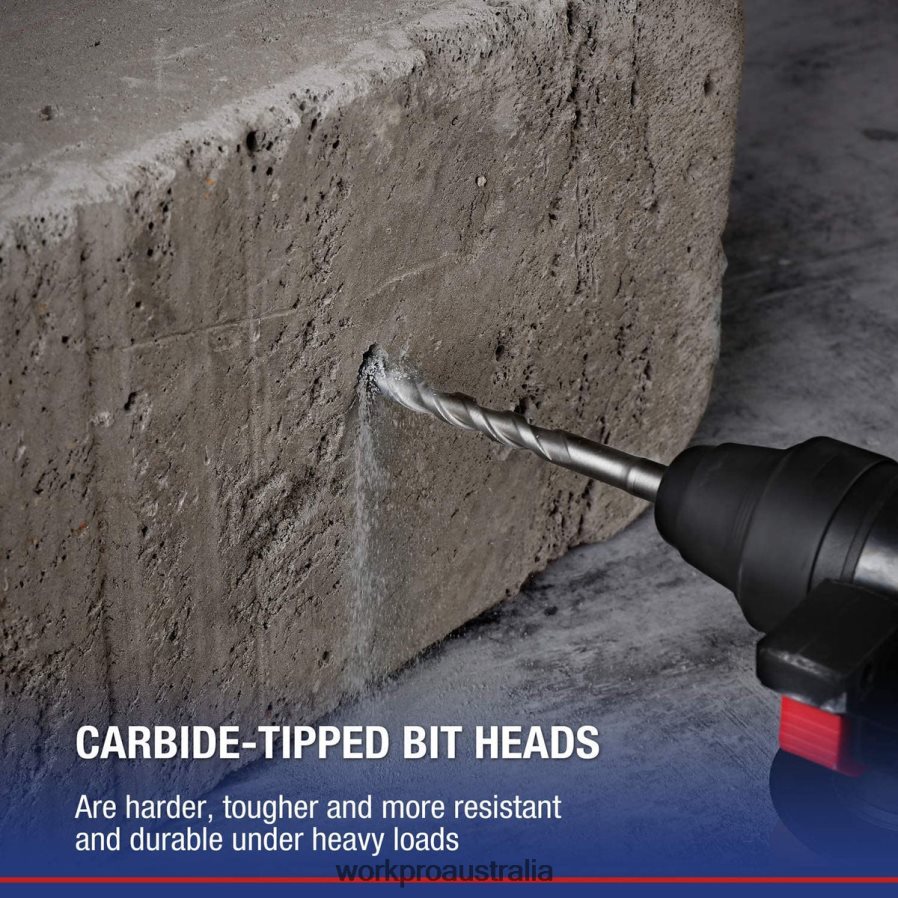 WORKPRO 8 Pcs SDS-plus Drill Bit Set Carbide Tip SDS+ Rotary Hammer Drill Bit Set with Storage Case for Brick Cement Stone  Concrete D4R0VT205 Tool Useful