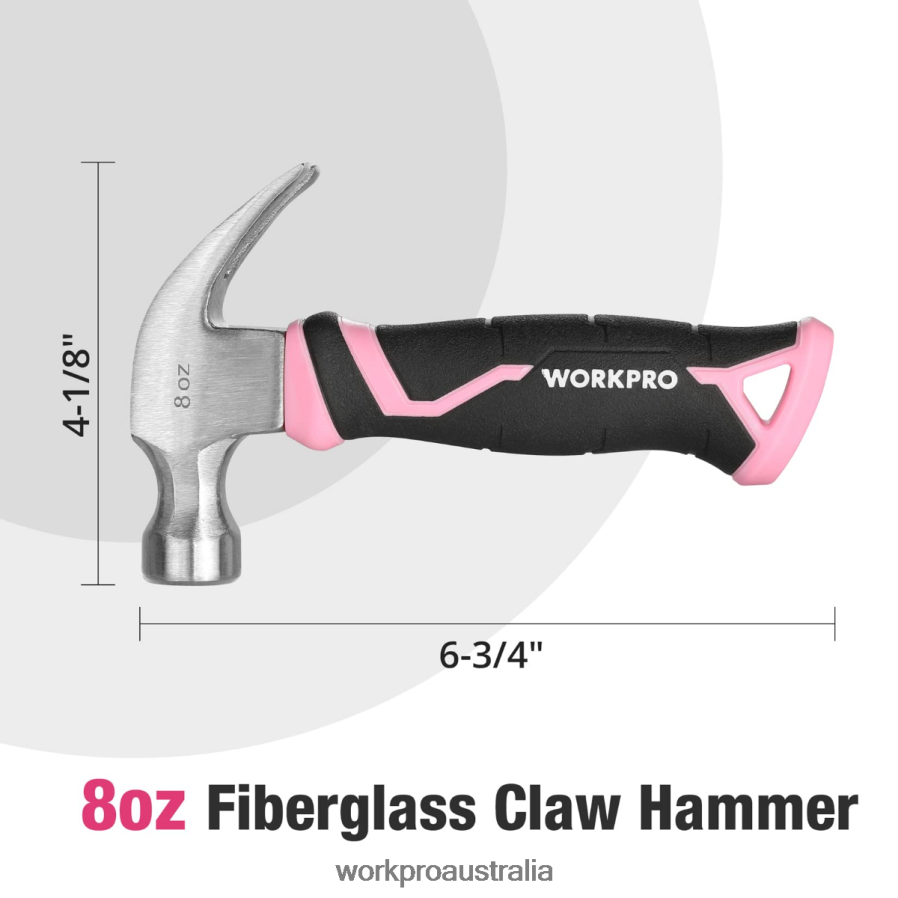WORKPRO 8 oz Claw Hammer with Fiberglass Handle D4R0VT254 Tool Helpful