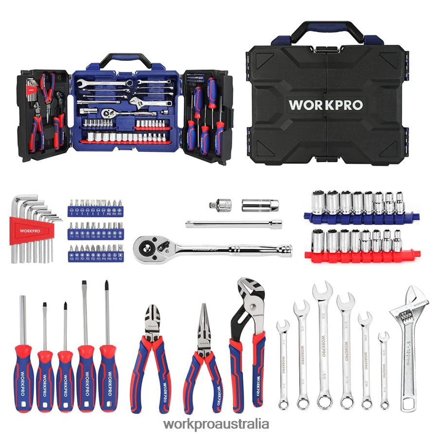 WORKPRO 87 PcsMechanics Tool Set Hand Tools Kit with Storage Tool Box D4R0VT305 Tool Morden