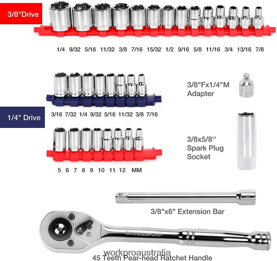 WORKPRO 87 PcsMechanics Tool Set Hand Tools Kit with Storage Tool Box D4R0VT305 Tool Morden