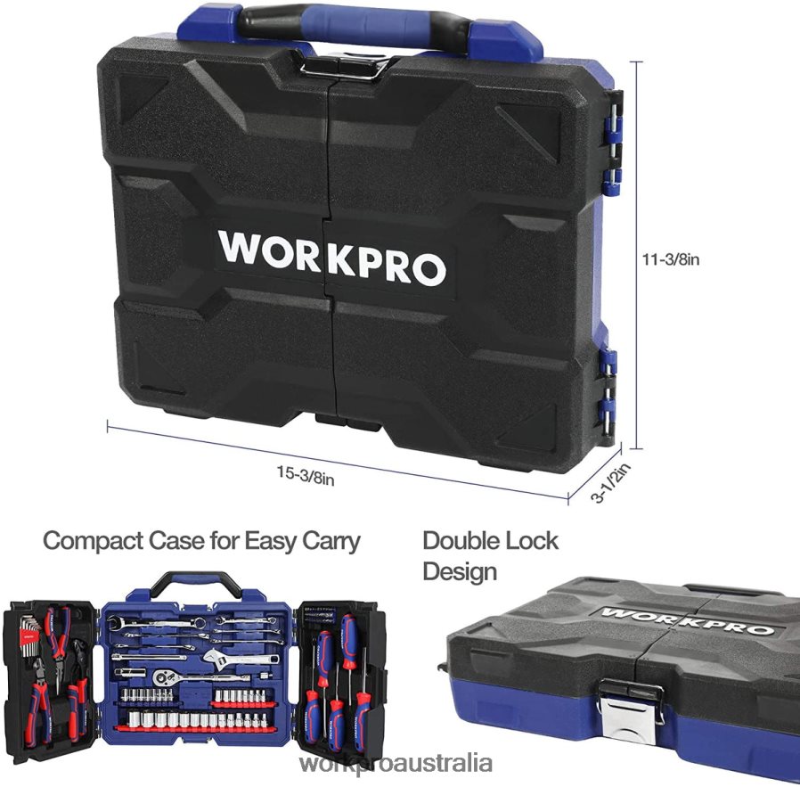WORKPRO 87 PcsMechanics Tool Set Hand Tools Kit with Storage Tool Box D4R0VT305 Tool Morden