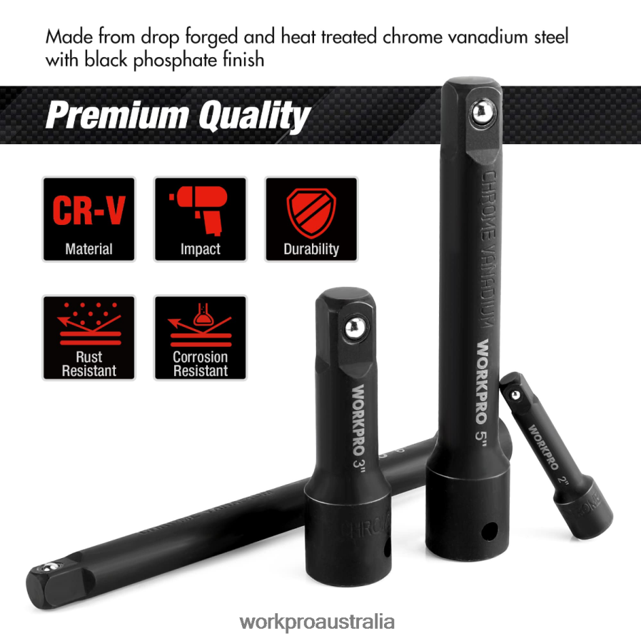 WORKPRO 9 Pcs Impact Driver Extension Bar Set D4R0VT141 Tool Morden