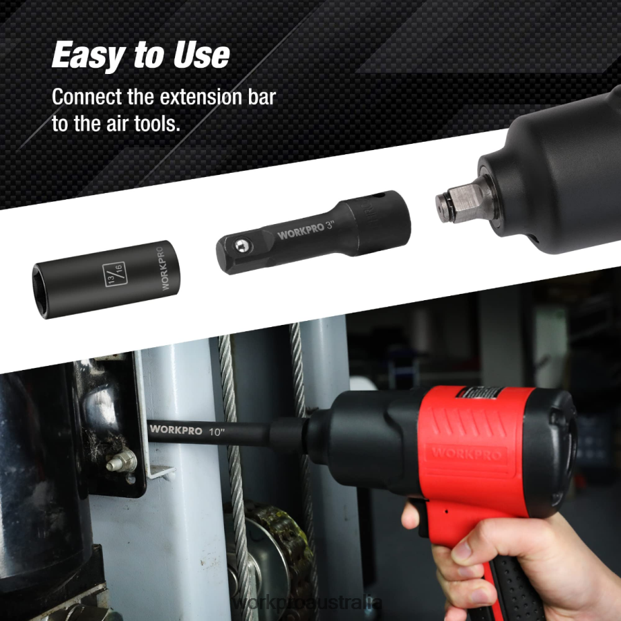 WORKPRO 9 Pcs Impact Driver Extension Bar Set D4R0VT141 Tool Morden