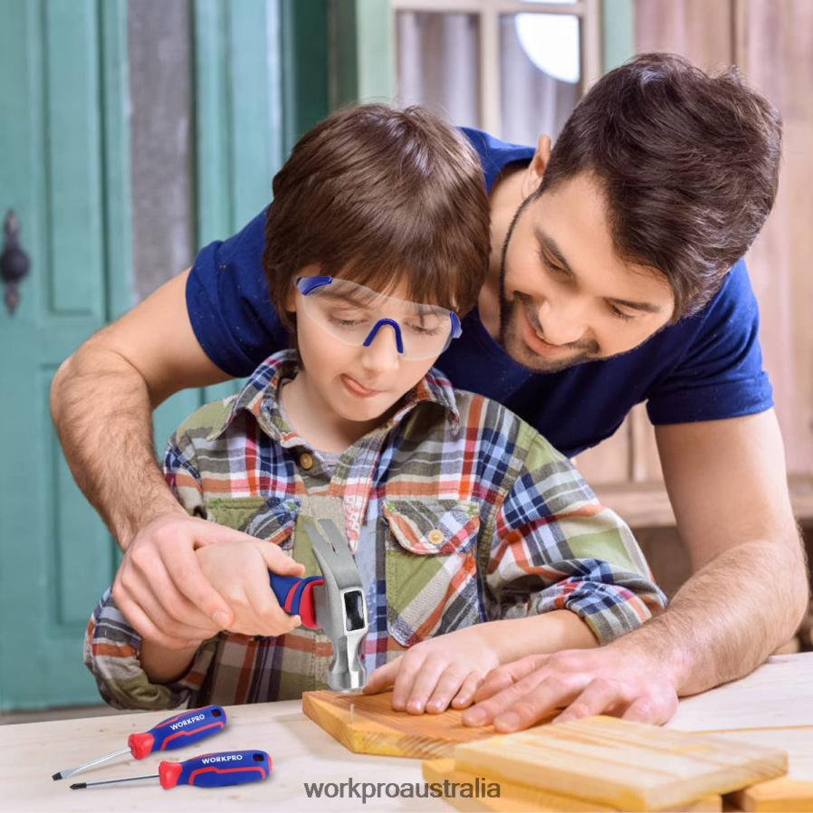WORKPRO 9 Pcs Kids Junior Tool Set with Tool Bag D4R0VT253 Tool Pink/Blue