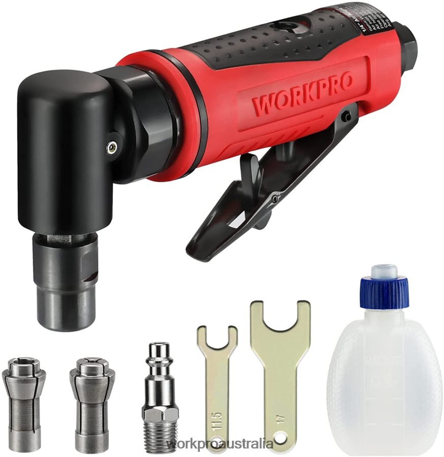 WORKPRO Air Angle Die Grinder 1/4-Inch Pneumatic Right Angle Die Grinder Set D4R0VT180 Tool Morden