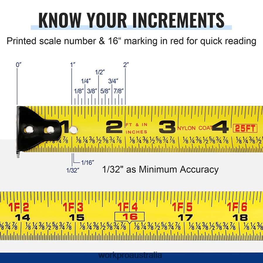 WORKPRO Auto-Lock Tape Measure 25 FT D4R0VT111 Tool Useful