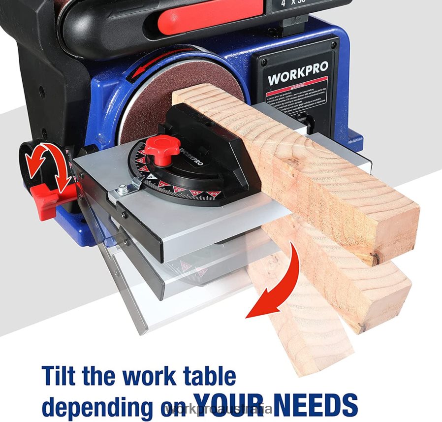 WORKPRO Belt Disc Sander 4 in x 36 in Belt  6 in Disc Sander with 6 pcs Sandpapers Cast Iron Base for Sanding Woodworking D4R0VT235 Tool Useful