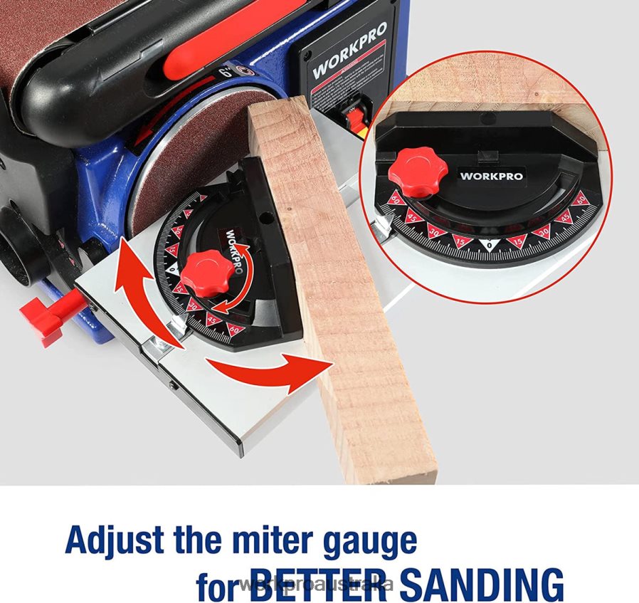 WORKPRO Belt Disc Sander 4 in x 36 in Belt  6 in Disc Sander with 6 pcs Sandpapers Cast Iron Base for Sanding Woodworking D4R0VT235 Tool Useful