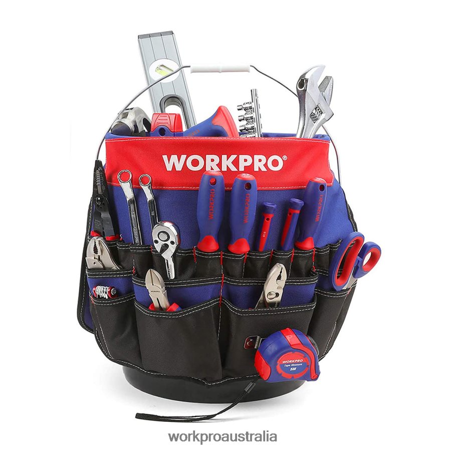 WORKPRO Bucket Tool Organizer with 51 Pockets (Tools Excluded) D4R0VT20 Storage Helpful