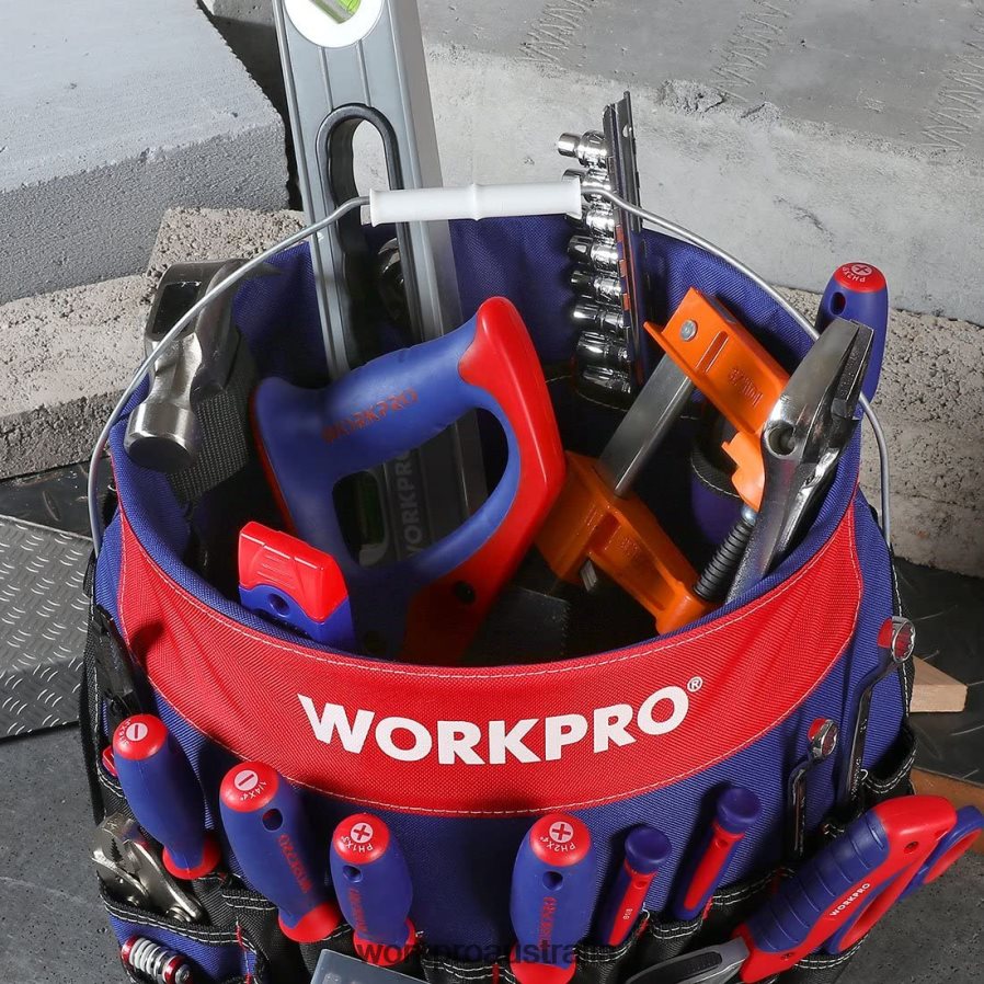 WORKPRO Bucket Tool Organizer with 51 Pockets (Tools Excluded) D4R0VT20 Storage Helpful