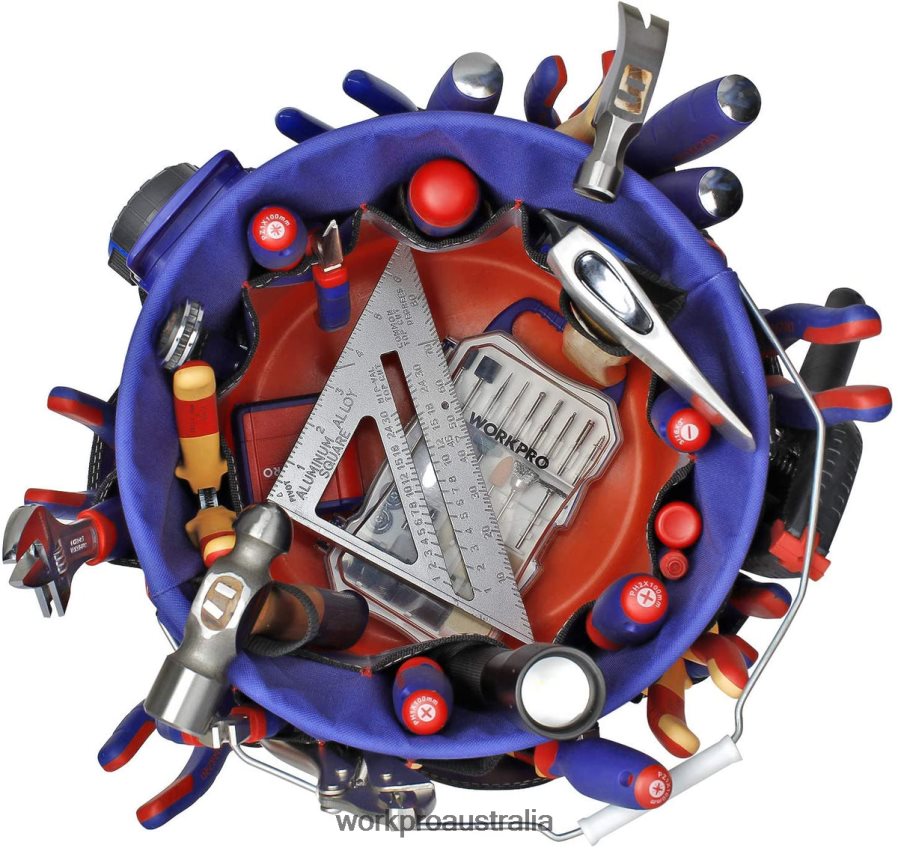 WORKPRO Bucket Tool Organizer with 51 Pockets (Tools Excluded) D4R0VT20 Storage Helpful