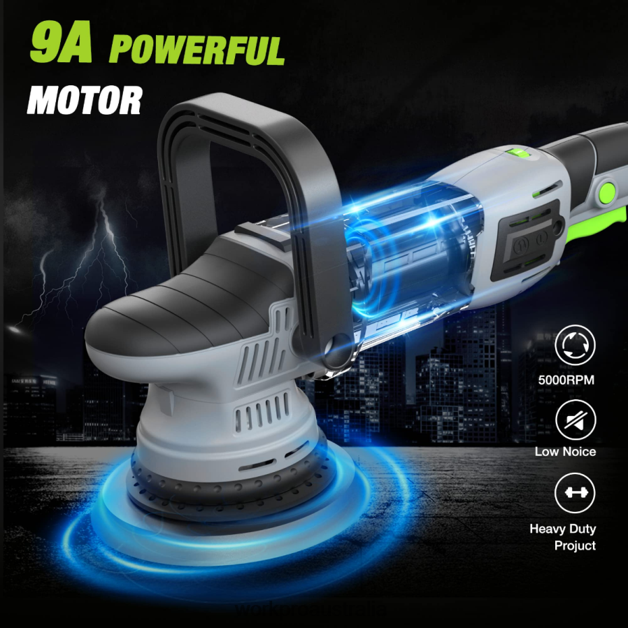 WORKPRO Buffer Polisher 6-inch 1080W Dual Action Random Orbital Polish Kit D4R0VT240 Tool Morden