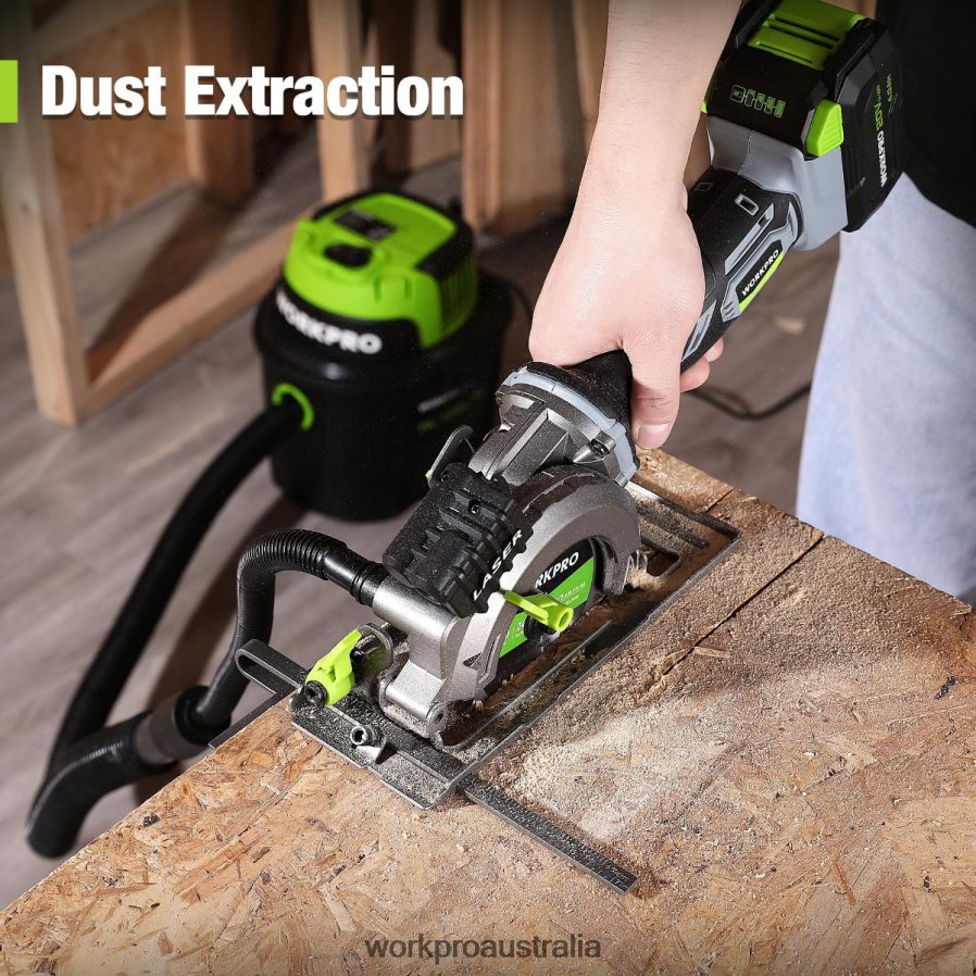 WORKPRO Compact Cordless Mini Circular Saw 20V 40Ah Battery Fast Charger 3 Saw Blades 4500RPM D4R0VT186 Tool Helpful