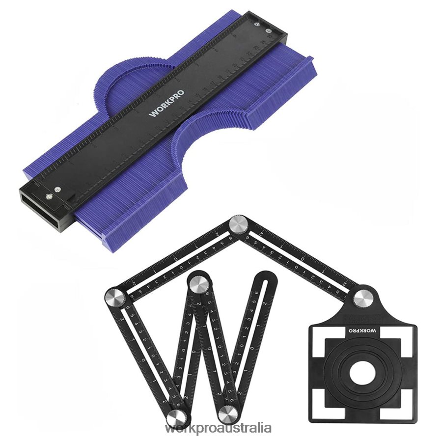 WORKPRO Contour Gauge and 6-Sided Angle Measuring Tool Combo Kit D4R0VT107 Tool New